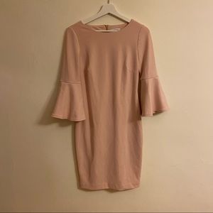 Light Pink Calvin Klein dress w/gold back zipper